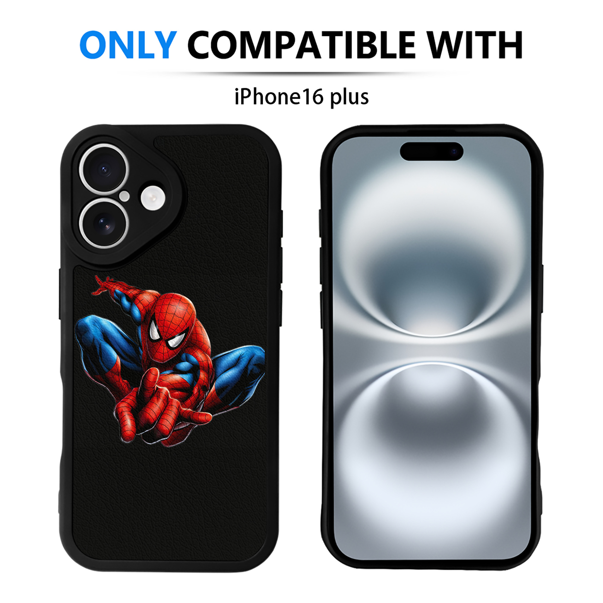 Spider Man スパイダーマン 【iPhone 16シリーズ対応】シリコンスマホケース（レザー調） 材質：シリコン